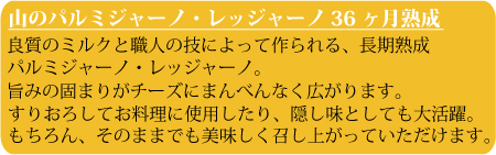 山のパルミジャーノレッジャーノ36ヶ月熟成