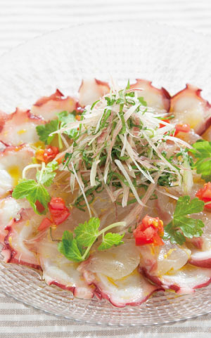 真鯛とタコのカルパッチョの料理写真
